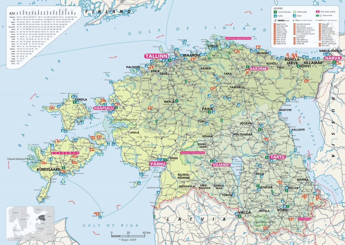bản đồ du lịch Estonia