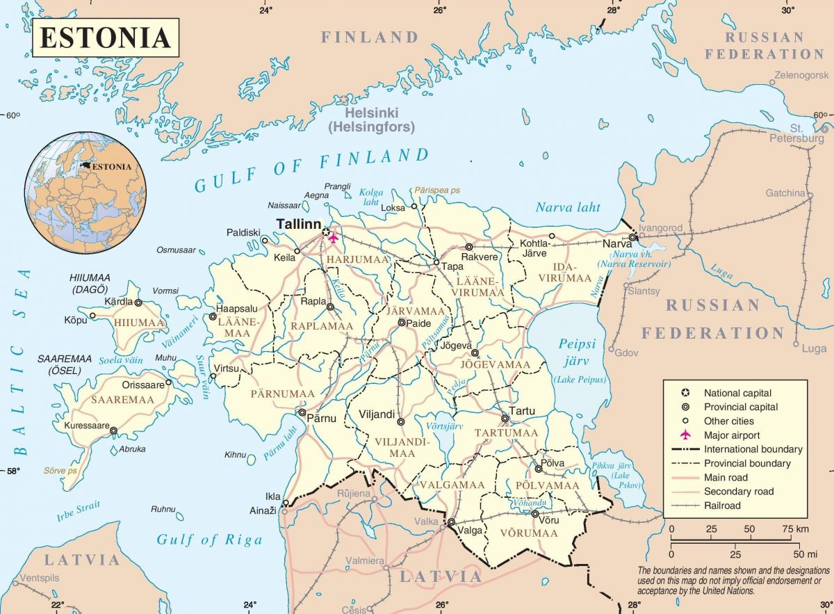 Estonia trong bản đồ