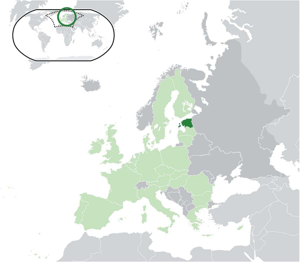 Estonia trên bản đồ châu âu