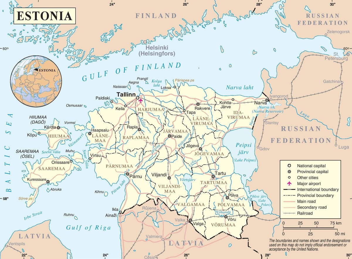Estonia trong bản đồ